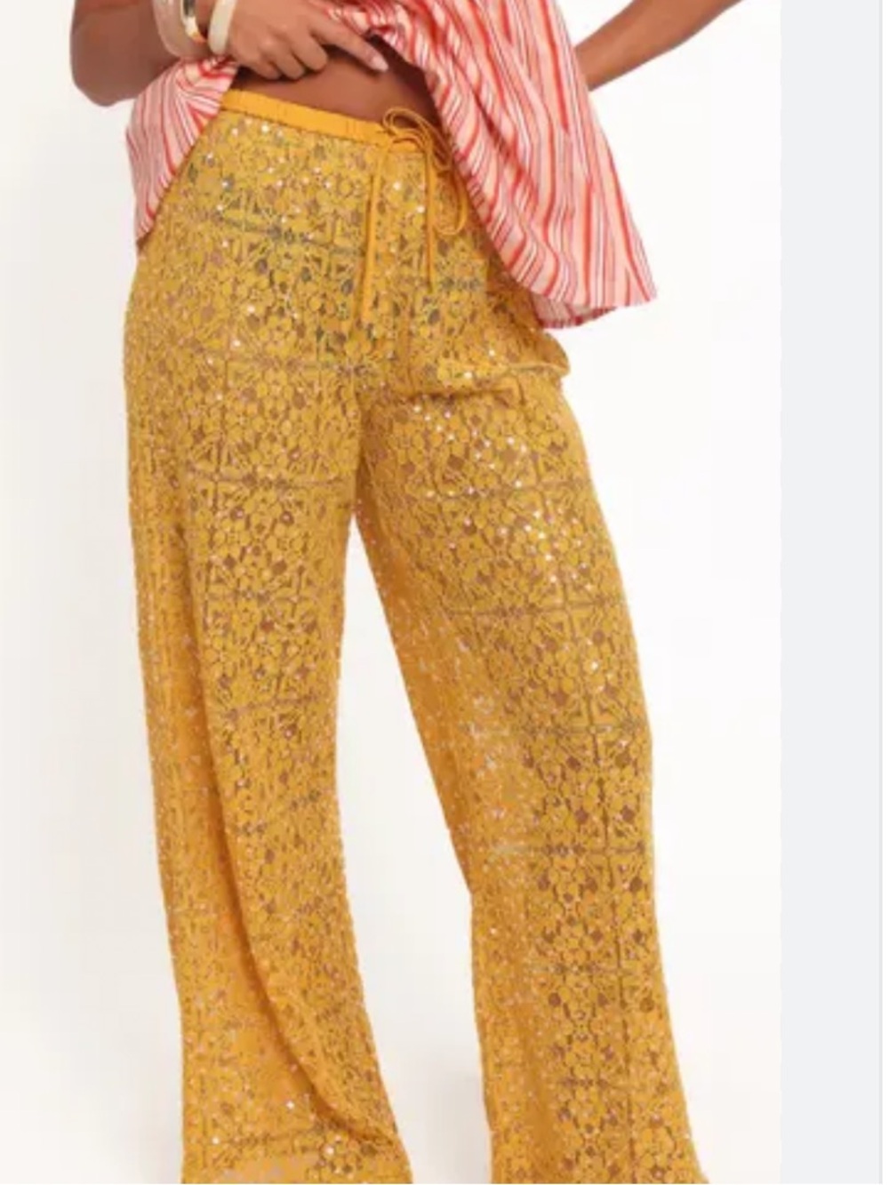 Petal & Pup Sparkle Mustard Sequin Pants - Picture 10 of 14